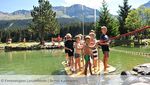 Flussüberquerung mit Floß am Heidsee