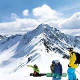 Lenzerheide Aussicht mit Skifahrern