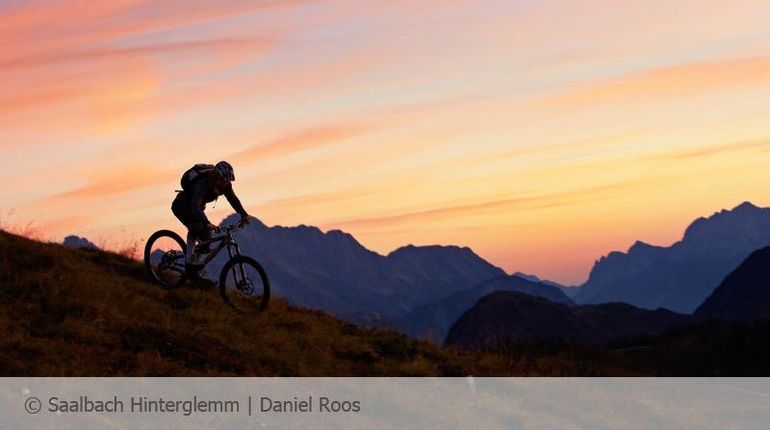 Mountainbiken Saalbach Sonnenuntergang