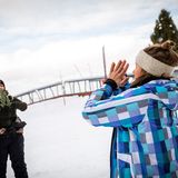 Meditation Yoga im Schnee
