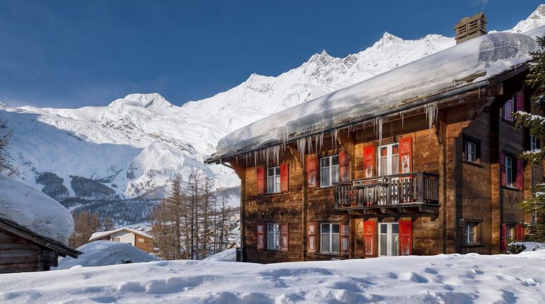 Skiurlaub Saas Fee Hütte Winter