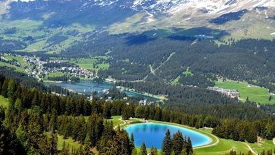 Gruppe Berge See